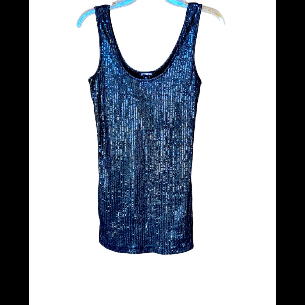 NWT~Black Sequin Tank